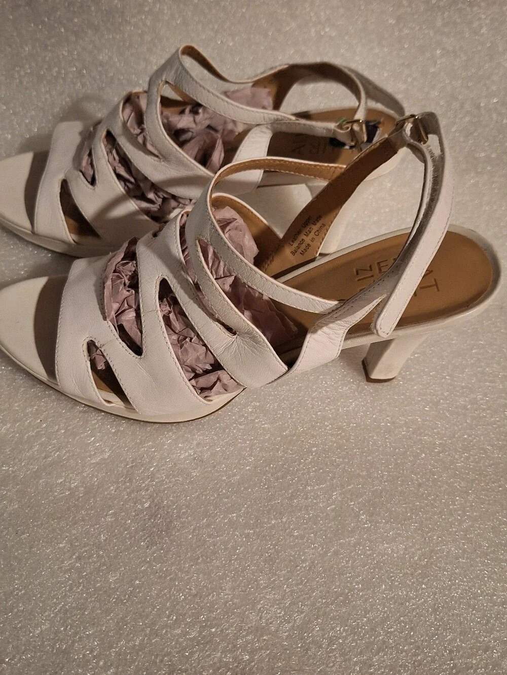 next White Strappy Mid-Heel Slingback Sandals